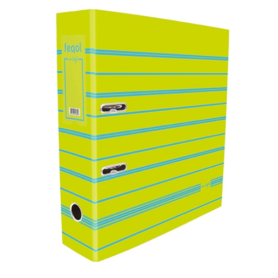 Imagem de PASTA ARQUIVO A4 FEGOL NEO:STYLE L80 018228 RISCAS VERDE LIMAO