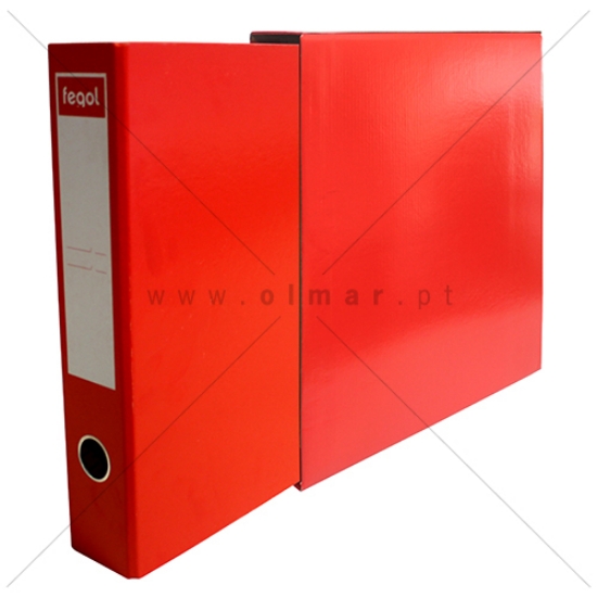 Picture of PASTA ARQUIVO COM CAIXA A4 FEGOL L/E 300/40 VERMELHA