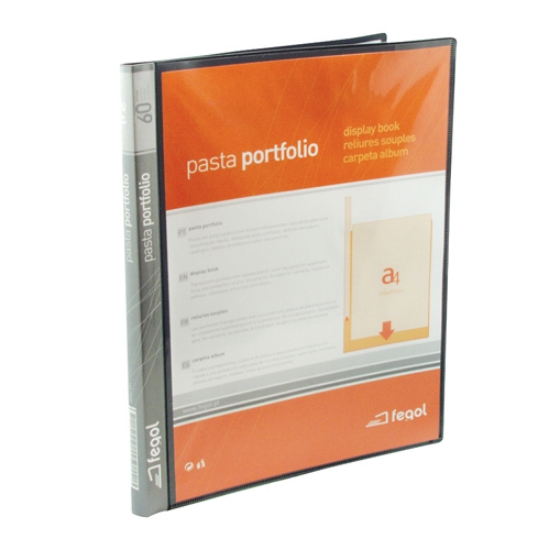 Picture of PORTFOLIO A4 60 BOLSAS FEGOL 7360 PRETO (120PAG)