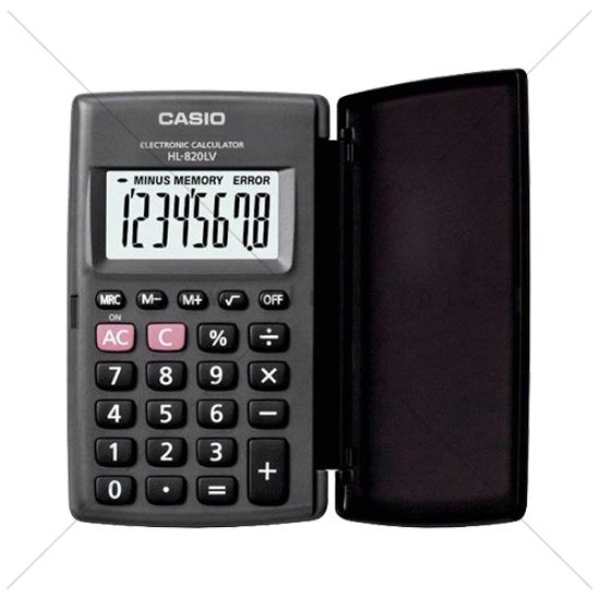 Imagem de CALCULADORA DE BOLSO BÁSICA CASIO HL-820LV COM TAMPA RIGIDA