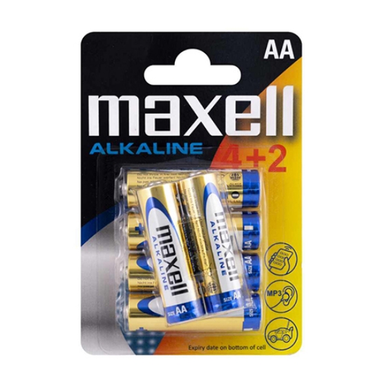 Picture of BLISTER 4+2 PILHAS ALCALINAS AA LR06 1.5V MAXELL (790230)