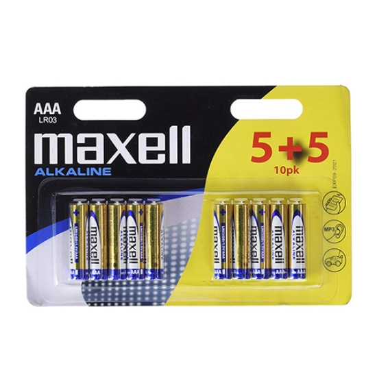 Picture of BLISTER 5+5 PILHAS ALCALINAS AAA LR03 1.5V MAXELL (790254)