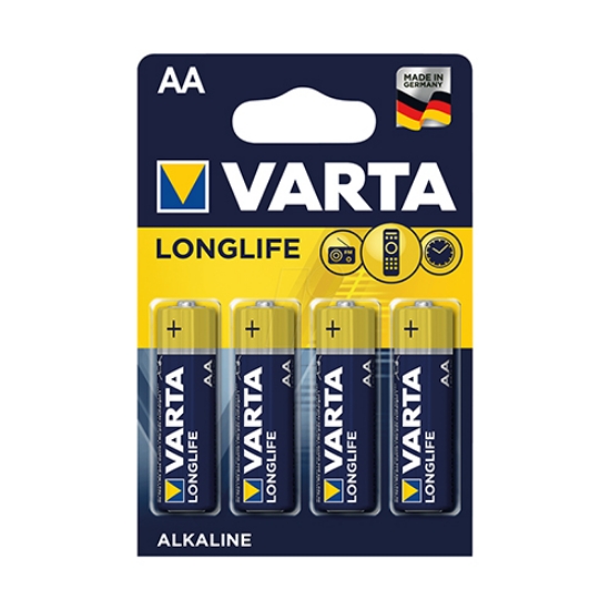 Picture of BLISTER COM 4 PILHAS ALCALINAS AA LR06 1.5V VARTA LIFE EXTRA (4106)