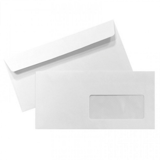 Imagem de PACK 50 ENVELOPES FEGOL DL 110X220MM COM JANELA BRANCO 90GR ADESIVO