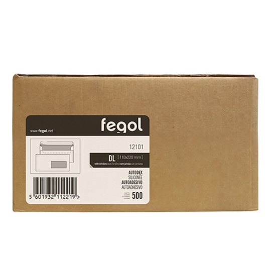 Picture of ENV. DL 110X220 C/JANELA FEGOL 12101 ADES. SERR. (CX.500UNI)
