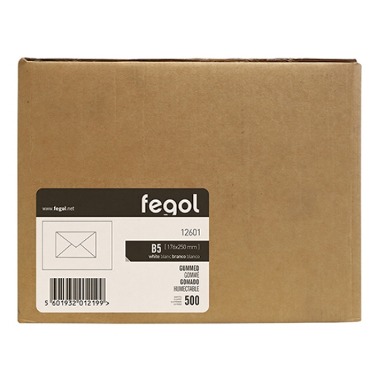 Imagem de ENVELOPES B5 176X250MM BRANCOS 90GR PALA BICO FEGOL 12601 (CAIXA 500)
