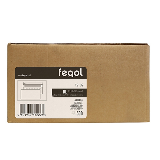Imagem de ENVELOPES DL 110X220MM SEM JANELA FEGOL 12102 ADESIVOS (CAIXA 500)