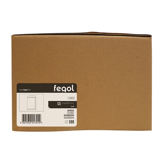 Imagem de SACOS C5 162X229MM KRAFT 90GR ADESIVOS FEGOL 12302 (CAIXA 500)