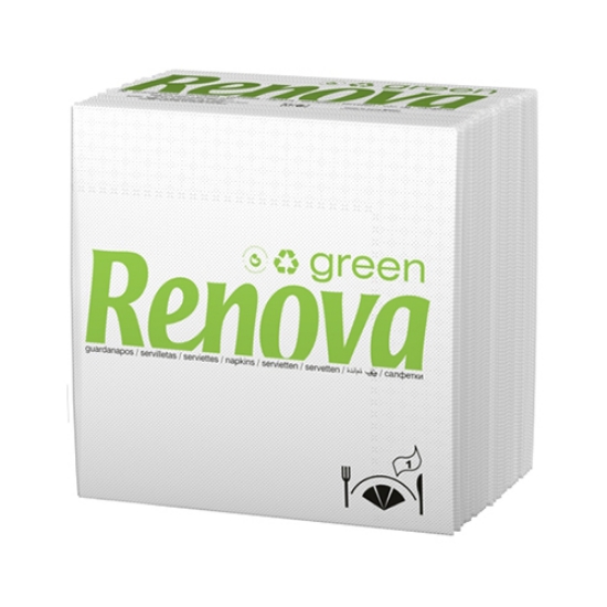 Imagem de MAÇO GUARDANAPOS 32X30CM 1FOLHA BRANCO RENOVAGREEN (E100)