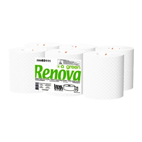 Imagem de PACK 12 ROLOS PAPEL HIGIÉNICO JUMBO 2FOLHAS RENOVA GREEN 90MT