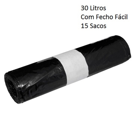 Picture of SACOS DE LIXO COM FECHO FÁCIL 30 LITROS (ROLO 15 UNI)