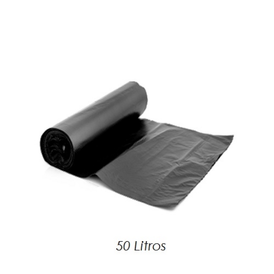 Imagem de SACOS DE LIXO PRETO 50 LITROS (ROLO 10 UNI)
