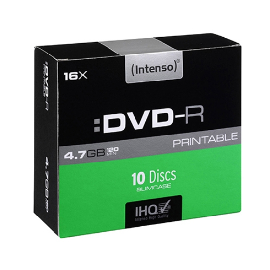 Picture of DVD-R 4.7GB/120M. PRINTABLE INTENSO (4801652) (CX.SLIM)