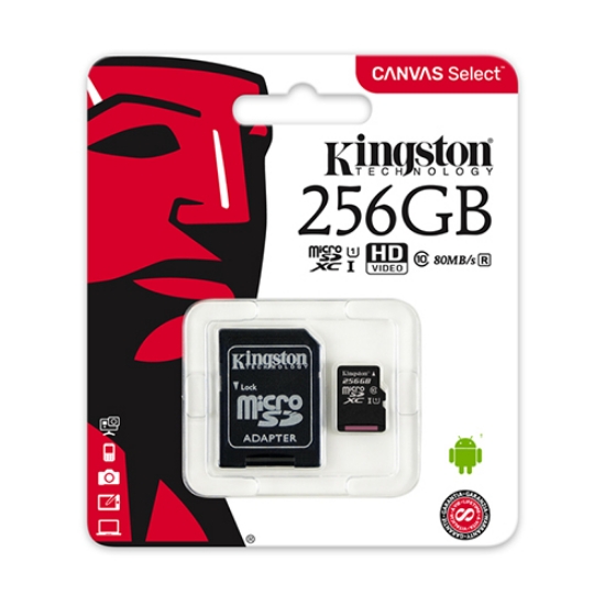 Imagem de CARTAO MEMORIA MICRO SD 256GB KINGSTON SDCS/256GB