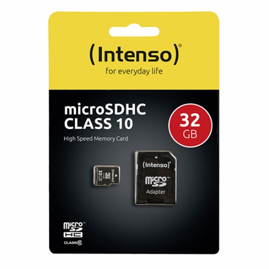 Imagem de CARTAO MEMORIA MICRO SDHC 32GB INTENSO C/ADAP. 3413480