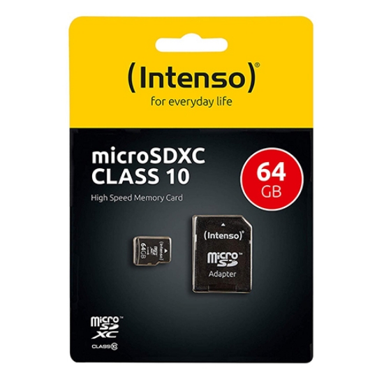 Imagem de CARTAO MEMORIA MICRO SDHC 64GB INTENSO C/ADAP. 3413490