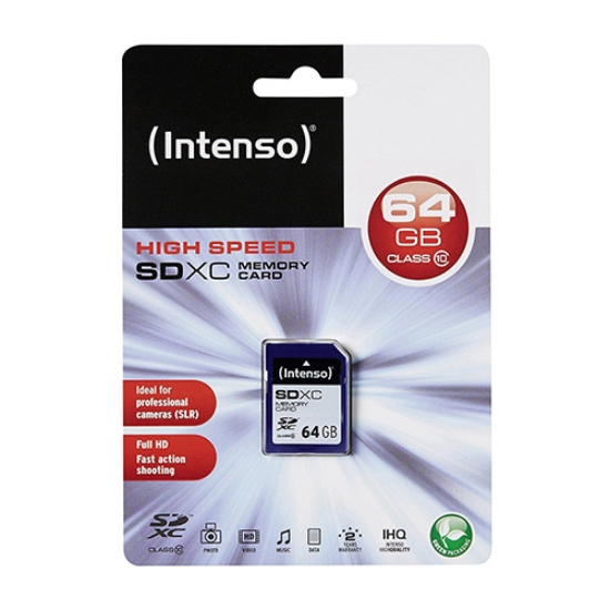 Imagem de CARTAO MEMORIA SDHC 64GB CLASSE 10 INTENSO (3411490)