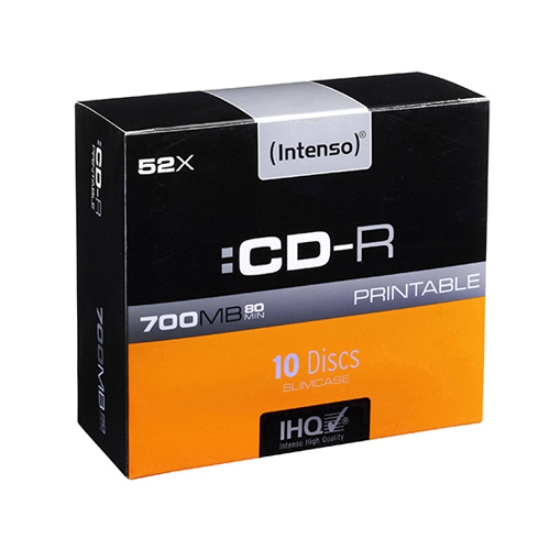 Imagem de CD-R 700MB/80M. PRINTABLE INTENSO (1801622) (CX.SLIM)