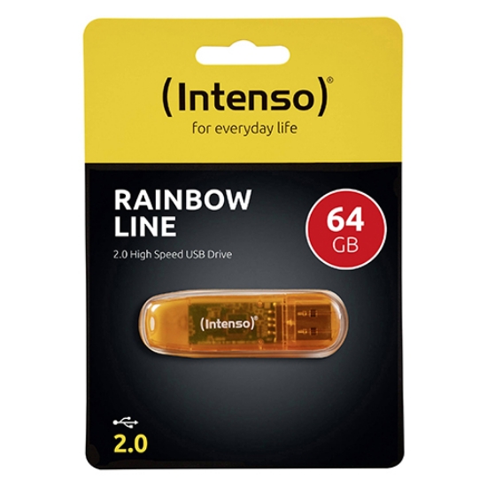 Imagem de DISK-PEN 64GB USB 2.0 INTENSO RAINBOW LINE (3502490)