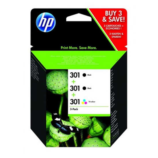 Imagem de TINTEIRO ORIGINAL HP 301 E5Y87EE (PACK 2 PRETOS + 1 CORES)