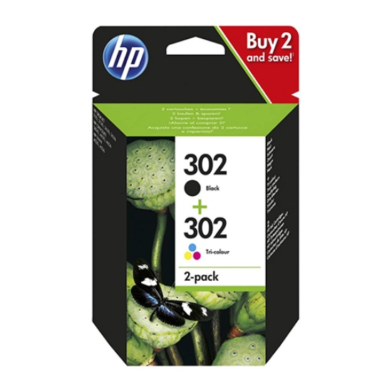 Imagem de TINTEIRO ORIGINAL HP 302+302 X4D37AE PRETO/CORES (PACK)