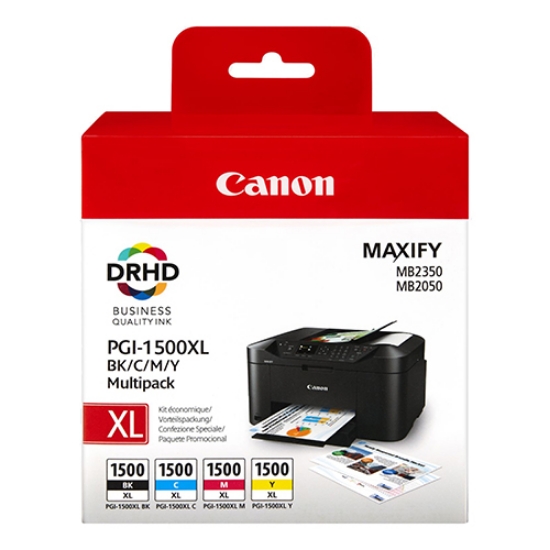 Imagem de MULTI-PACK TINTEIRO CANON PGI-1500XL PRETO/CORES (BK/C/M/Y)