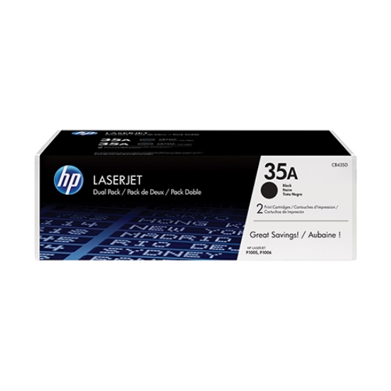 Imagem de PACK DUPLO TONER ORIGINAL HP 35A CB435AD PRETO 2 X 1500PAG