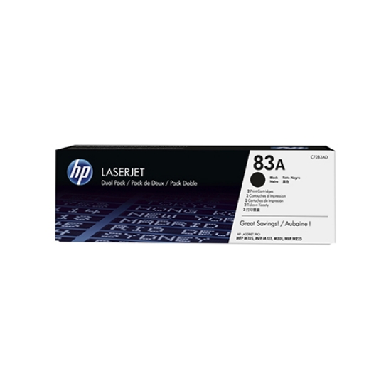 Imagem de PACK DUPLO TONER ORIGINAL HP 83A CF283AD PRETO 2 X 1540PAG.