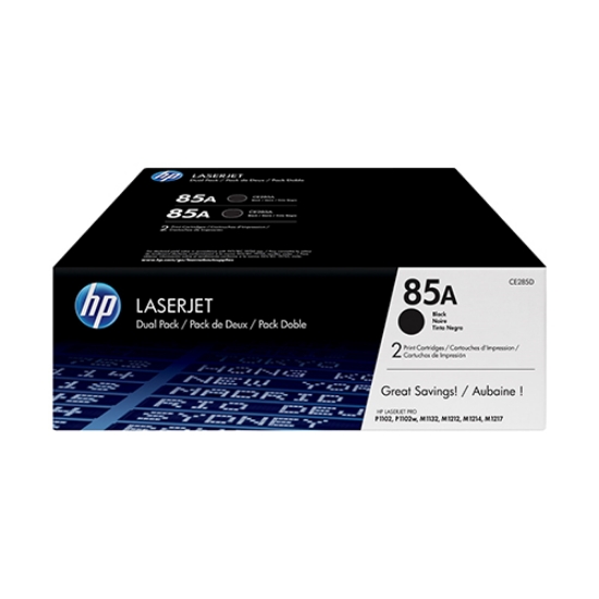 Picture of PACK DUPLO TONER ORIGINAL HP 85A CE285AD PRETO 2 X 1600PAG.
