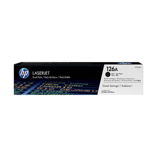 Picture of PACK DUPLO TONER ORIGINAL HP 126A CE310AD PRETO 2 X 1200PAG.