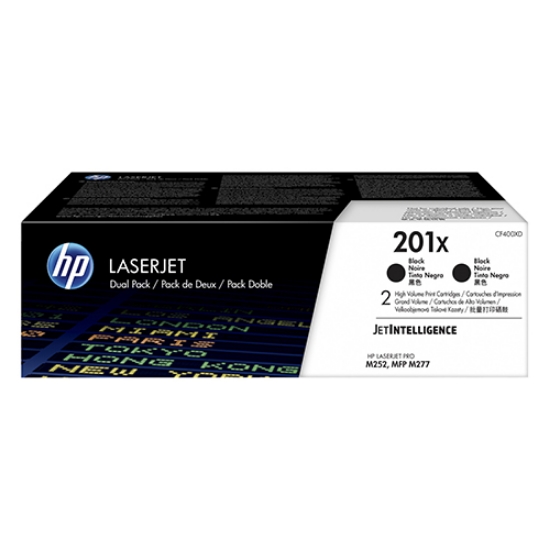 Imagem de PACK DUPLO TONER ORIGINAL HP 201X CF400XD PRETO 2 X 2800PAG.