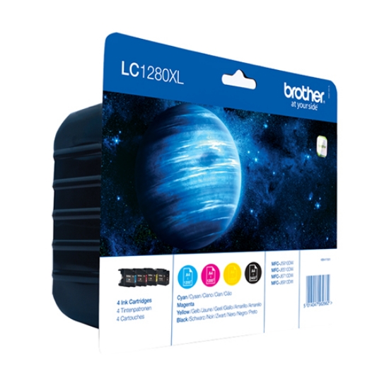 Imagem de PACK TINTEIRO ORIGINAL BROTHER LC-1280XLVALBP PRETO+3CORES