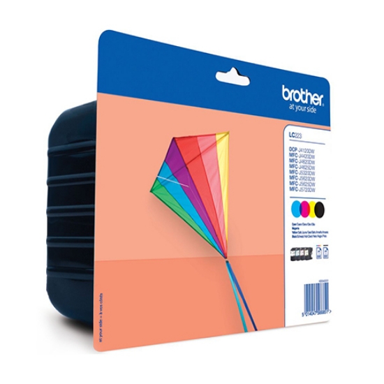 Imagem de PACK TINTEIRO ORIGINAL BROTHER LC-223VALBP PRETO+3CORES