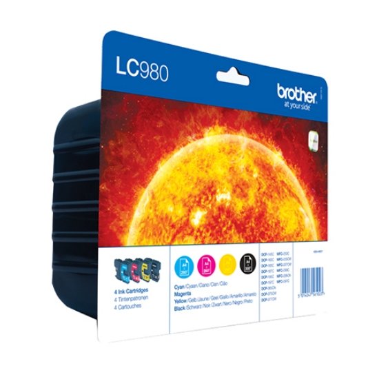 Imagem de PACK TINTEIRO ORIGINAL BROTHER LC-980VALBP PRETO+3CORES