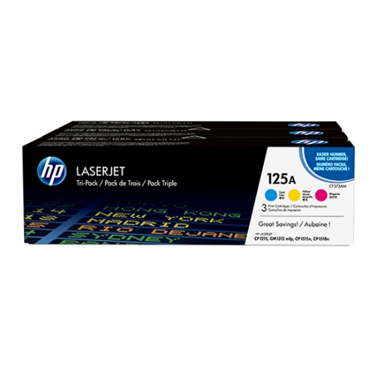 Imagem de PACK TRIPLO TONER ORIGINAL HP 125A CF373AM 3 CORES C/Y/M