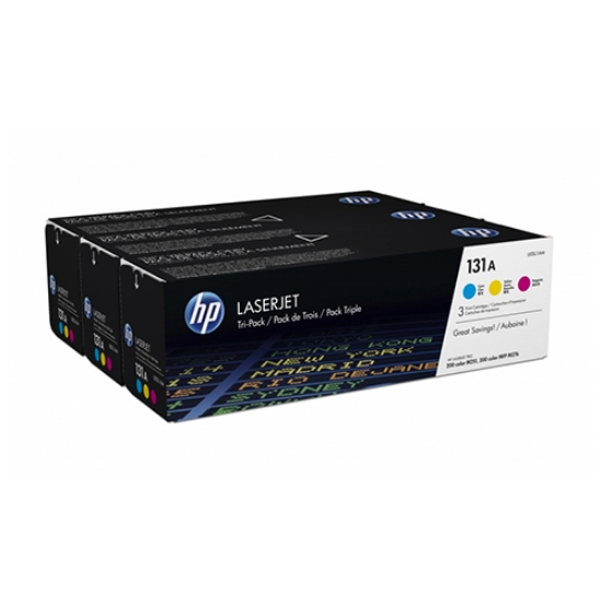 Picture of PACK TRIPLO TONER ORIGINAL HP 131A U0SL1AM 3 CORES C/Y/M