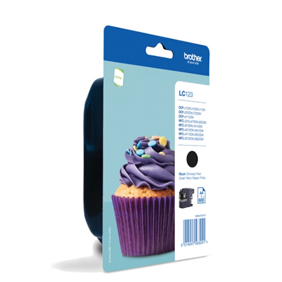 Imagem de TINTEIRO ORIGINAL BROTHER LC-123BKBP PRETO 600 PAGINAS
