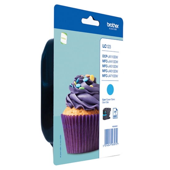 Imagem de TINTEIRO ORIGINAL BROTHER LC-123CBP CYAN 600PAG.