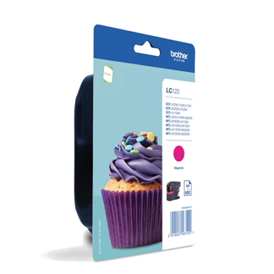 Imagem de TINTEIRO ORIGINAL BROTHER LC-123MBP MAGENTA 600PAG.