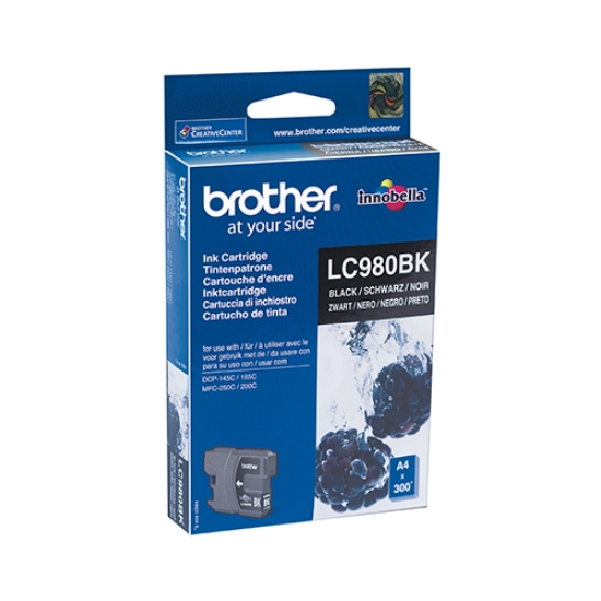 Imagem de TINTEIRO ORIGINAL BROTHER LC-980BK PRETO 300 PAGINAS