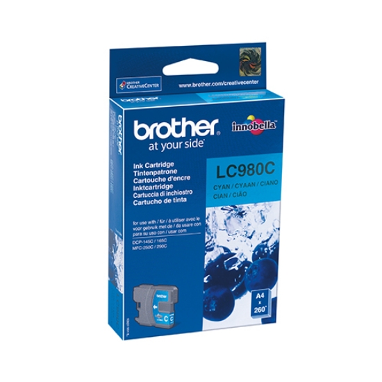 Imagem de TINTEIRO ORIGINAL BROTHER LC-980C CYAN 300 PAGINAS
