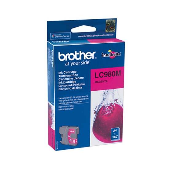 Imagem de TINTEIRO ORIGINAL BROTHER LC-980M MAGENTA 300 PAGINAS