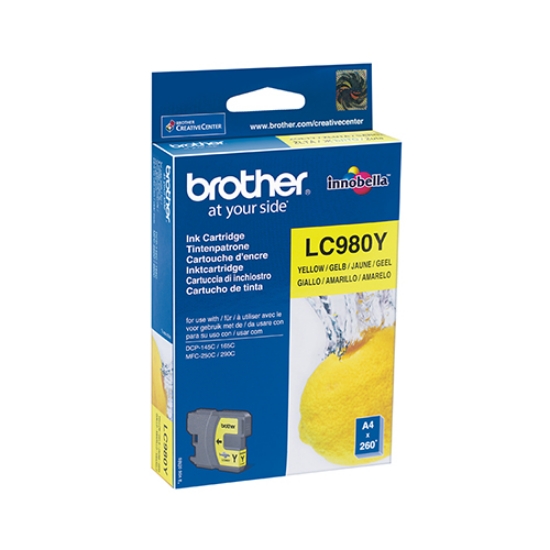 Imagem de TINTEIRO ORIGINAL BROTHER LC-980Y AMARELO 300 PAGINAS