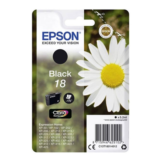 Imagem de TINTEIRO ORIGINAL EPSON 18 MARGARIDA PRETO (T1801)