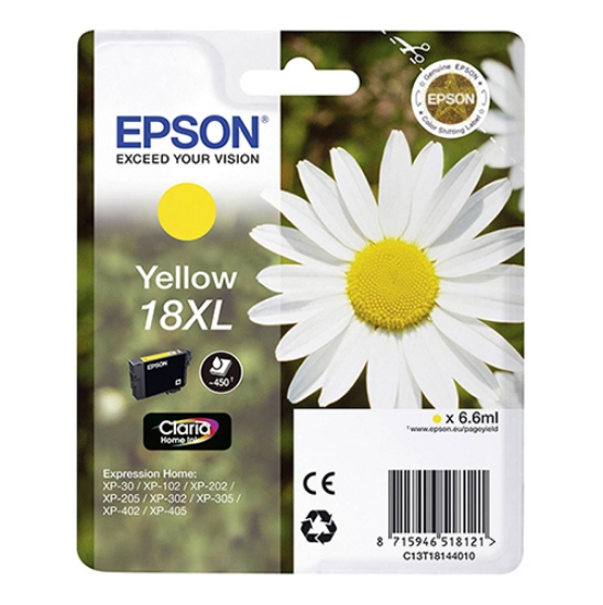 Imagem de TINTEIRO ORIGINAL EPSON 18XL MARGARIDA AMARELO (T1814)