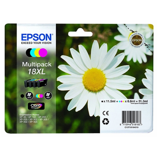 Picture of TINTEIRO ORIGINAL EPSON 18XL MARGARIDA PACK 4CORES (T1816)