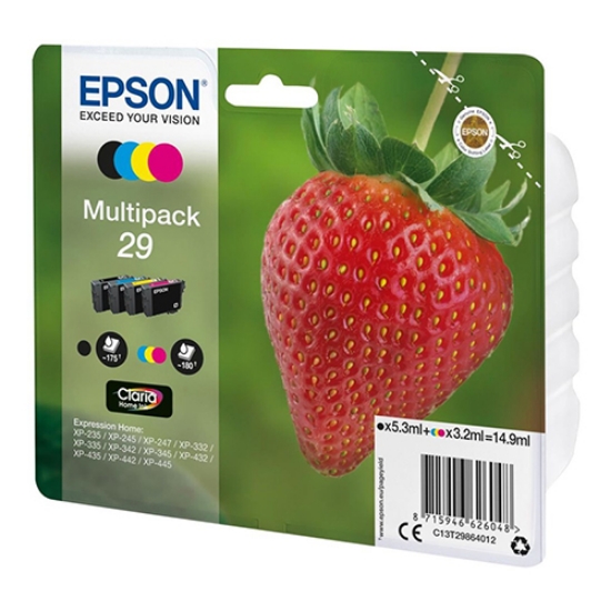 Imagem de TINTEIRO ORIGINAL EPSON 29 (T2986) PACK C/4 CORES