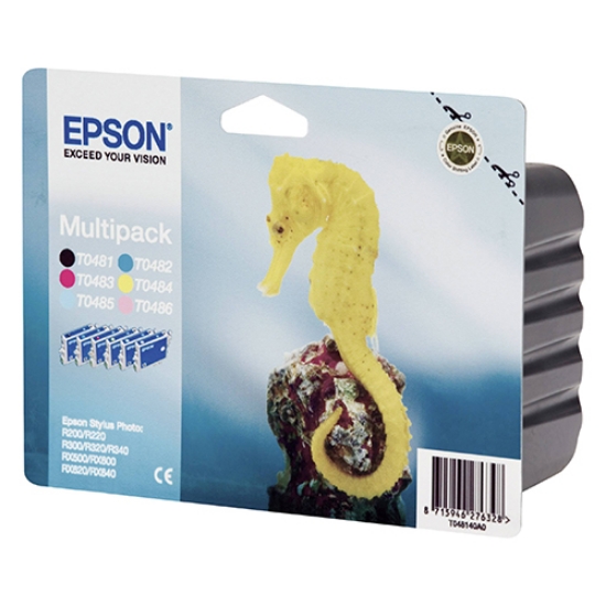 Imagem de TINTEIRO ORIGINAL EPSON T0487 PACK C/6 CORES