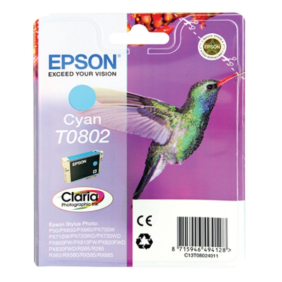 Imagem de TINTEIRO ORIGINAL EPSON T0802 CYAN