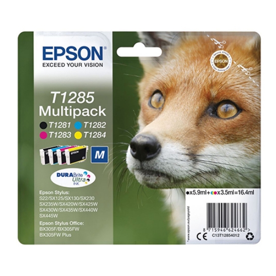 Imagem de TINTEIRO ORIGINAL EPSON T1285 PACK C/4 CORES
